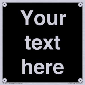 IV6153: Custom blank information sign. Plain text, black background