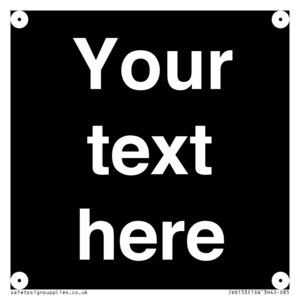 IV6153: Custom blank information sign. Plain text, black background