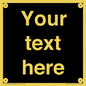 IV6153: Custom blank information sign. Plain text, black background