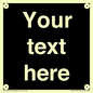 IV6153: Custom blank information sign. Plain text, black background