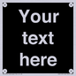 IV6153: Custom blank information sign. Plain text, black background