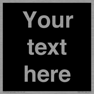 IV6153: Custom blank information sign. Plain text, black background
