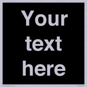 IV6153: Custom blank information sign. Plain text, black background