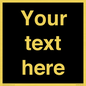 IV6153: Custom blank information sign. Plain text, black background