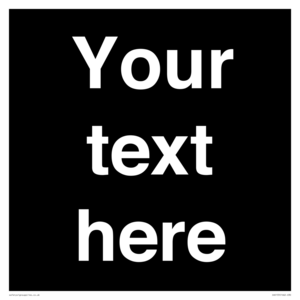 IV6153: Custom blank information sign. Plain text, black background