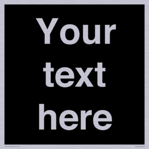 IV6153: Custom blank information sign. Plain text, black background