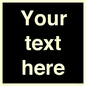 IV6153: Custom blank information sign. Plain text, black background