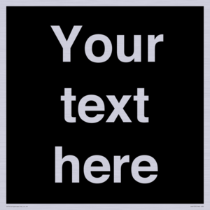 IV6153: Custom blank information sign. Plain text, black background