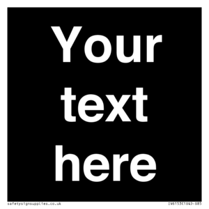 IV6153: Custom blank information sign. Plain text, black background