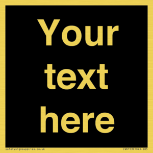 IV6153: Custom blank information sign. Plain text, black background