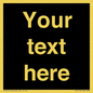 IV6153: Custom blank information sign. Plain text, black background