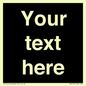 IV6153: Custom blank information sign. Plain text, black background