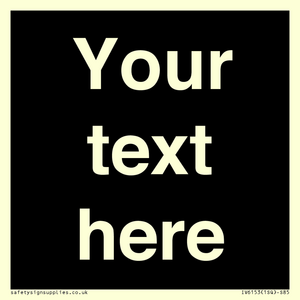 IV6153: Custom blank information sign. Plain text, black background