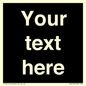 IV6153: Custom blank information sign. Plain text, black background