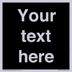 IV6153: Custom blank information sign. Plain text, black background