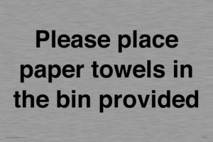 IV7003: Please place paper towels in the bin provided