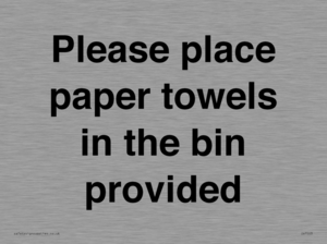 IV7003: Please place paper towels in the bin provided
