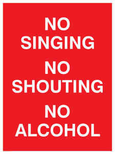 IV7032: NO SINGING NO SHOUTING NO ALCOHOL