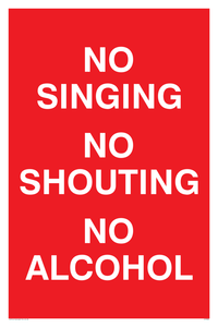 IV7032: NO SINGING NO SHOUTING NO ALCOHOL