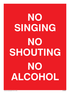 IV7032: NO SINGING NO SHOUTING NO ALCOHOL