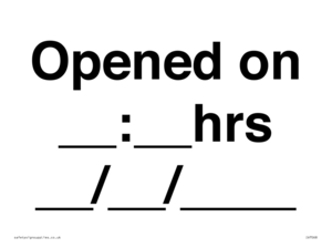 IV7068: Opened on __:__hrs __/__/____