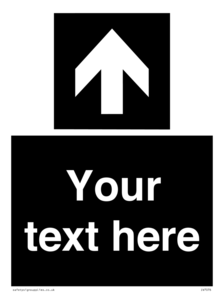 IV7076: Custom Directional signage black arrow up