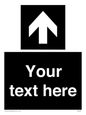 IV7076: Custom Directional signage black arrow up