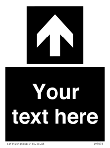 IV7076: Custom Directional signage black arrow up