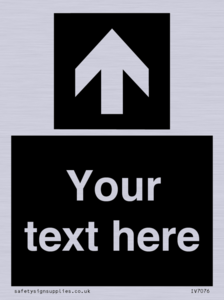 IV7076: Custom Directional signage black arrow up