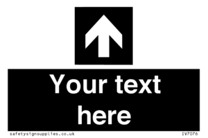 IV7076: Custom Directional signage black arrow up