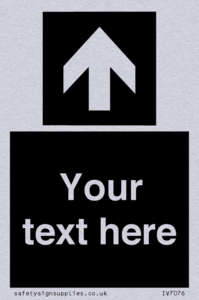 IV7076: Custom Directional signage black arrow up