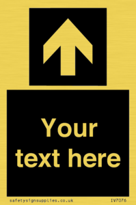 IV7076: Custom Directional signage black arrow up
