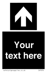 IV7076: Custom Directional signage black arrow up