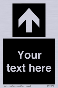 IV7076: Custom Directional signage black arrow up