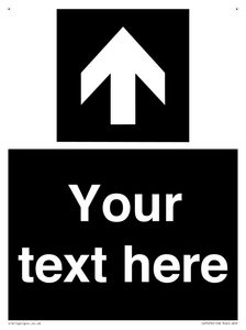 IV7076: Custom Directional signage black arrow up