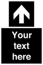 IV7076: Custom Directional signage black arrow up