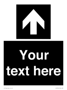 IV7076: Custom Directional signage black arrow up