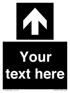 IV7076: Custom Directional signage black arrow up