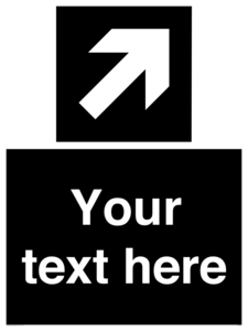 IV7077: Custom Directional signage black arrow up right