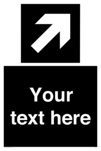 IV7077: Custom Directional signage black arrow up right