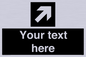 IV7077: Custom Directional signage black arrow up right