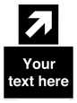 IV7077: Custom Directional signage black arrow up right