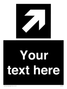 IV7077: Custom Directional signage black arrow up right