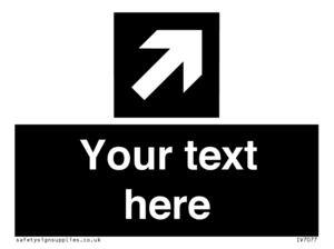 IV7077: Custom Directional signage black arrow up right