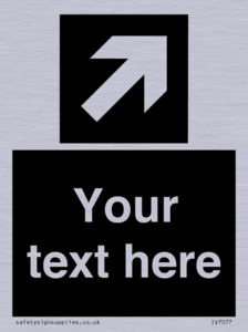 IV7077: Custom Directional signage black arrow up right