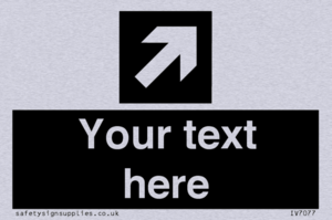 IV7077: Custom Directional signage black arrow up right