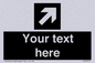 IV7077: Custom Directional signage black arrow up right