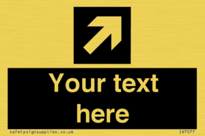 IV7077: Custom Directional signage black arrow up right