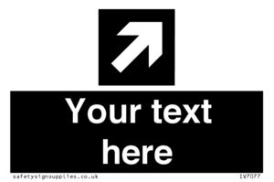 IV7077: Custom Directional signage black arrow up right