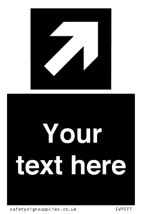 IV7077: Custom Directional signage black arrow up right